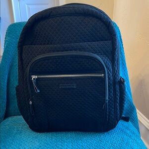 Vera Bradley Black Microfiber Quilted Backpack. Very good condition.